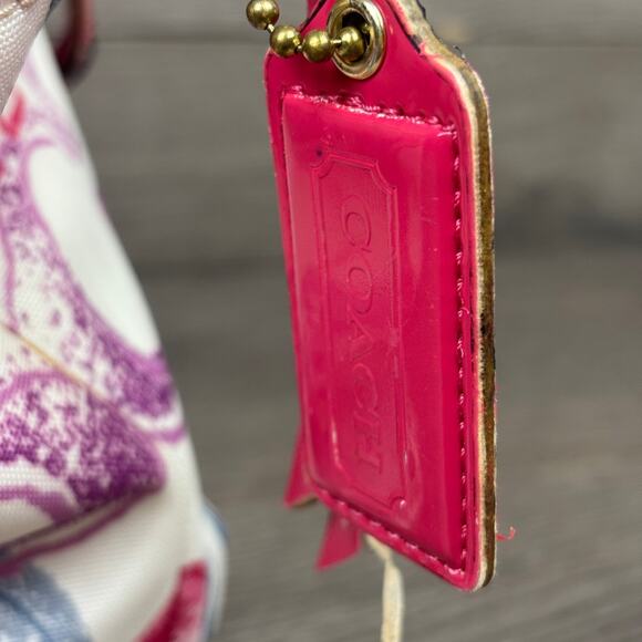 COACH Scribble Tote Bag with Hot Pink Leather Trim A1395-F21894 - Picture 8 of 13